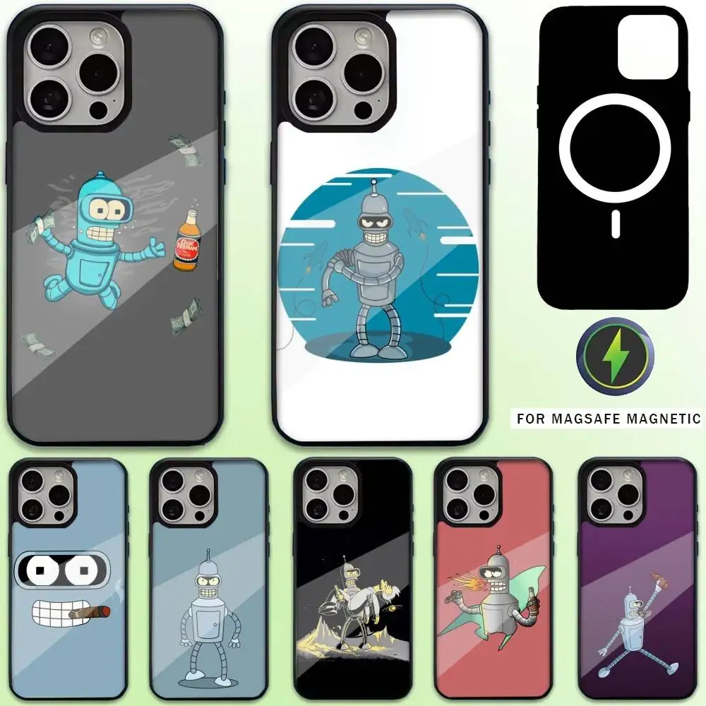 

F-Futuramas Anime B-Bender Phone Case For iPhone17,16,15,14,13,12,11 Plus,Pro Max Magnetic For Magsafe Wireless Charging