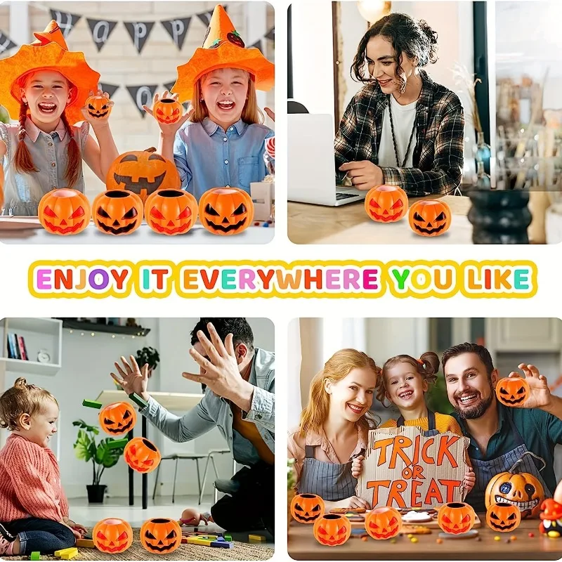 Halloween Pumpkin Stress Balls Fidget Toys Squishy Squeeze Ball Toys for Kids Boys Girls Stress Relief Halloween Party Gifts