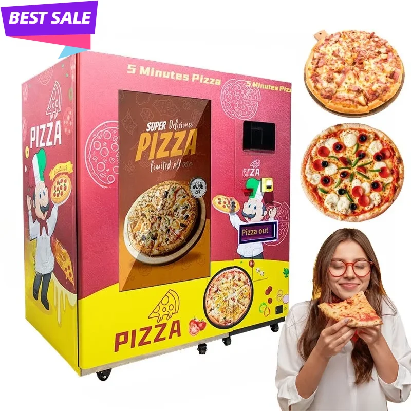 Automatic Touch Screen Pizza Vending Machine for School & Subway Fresh Fast Food Vendor for Relaxing Spaces Customized