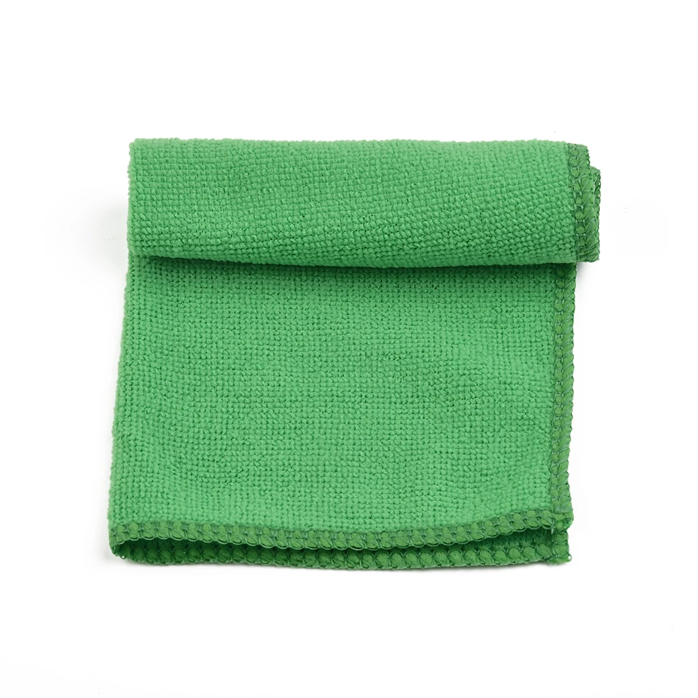 10pcs/set Microfiber Green Car Cleaning Towels 25*25cm Car Body Care Clean Towel Car Decoration Accessories Cleaning Tool