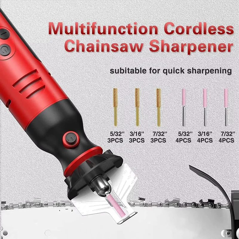 Cordless Chainsaw Sharpener Electric Handheld Chainsaw Sharpening Kit High Speed Chainsaw Chain Sharpener Electric Tool