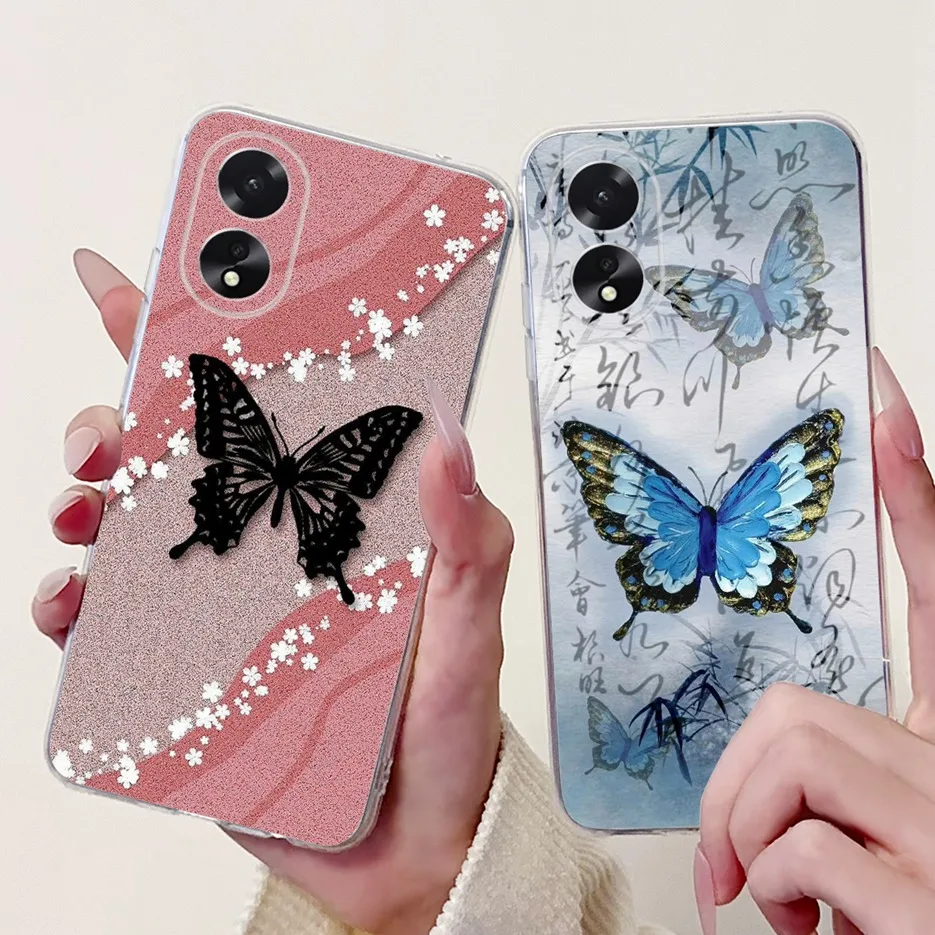 For Oppo A18 Case Oppo A38 CPH2579 Stylish Painted Cover Clear Silicone Phone Case For Oppo A38 A 18 OppoA18 OppoA38 Soft Fundas