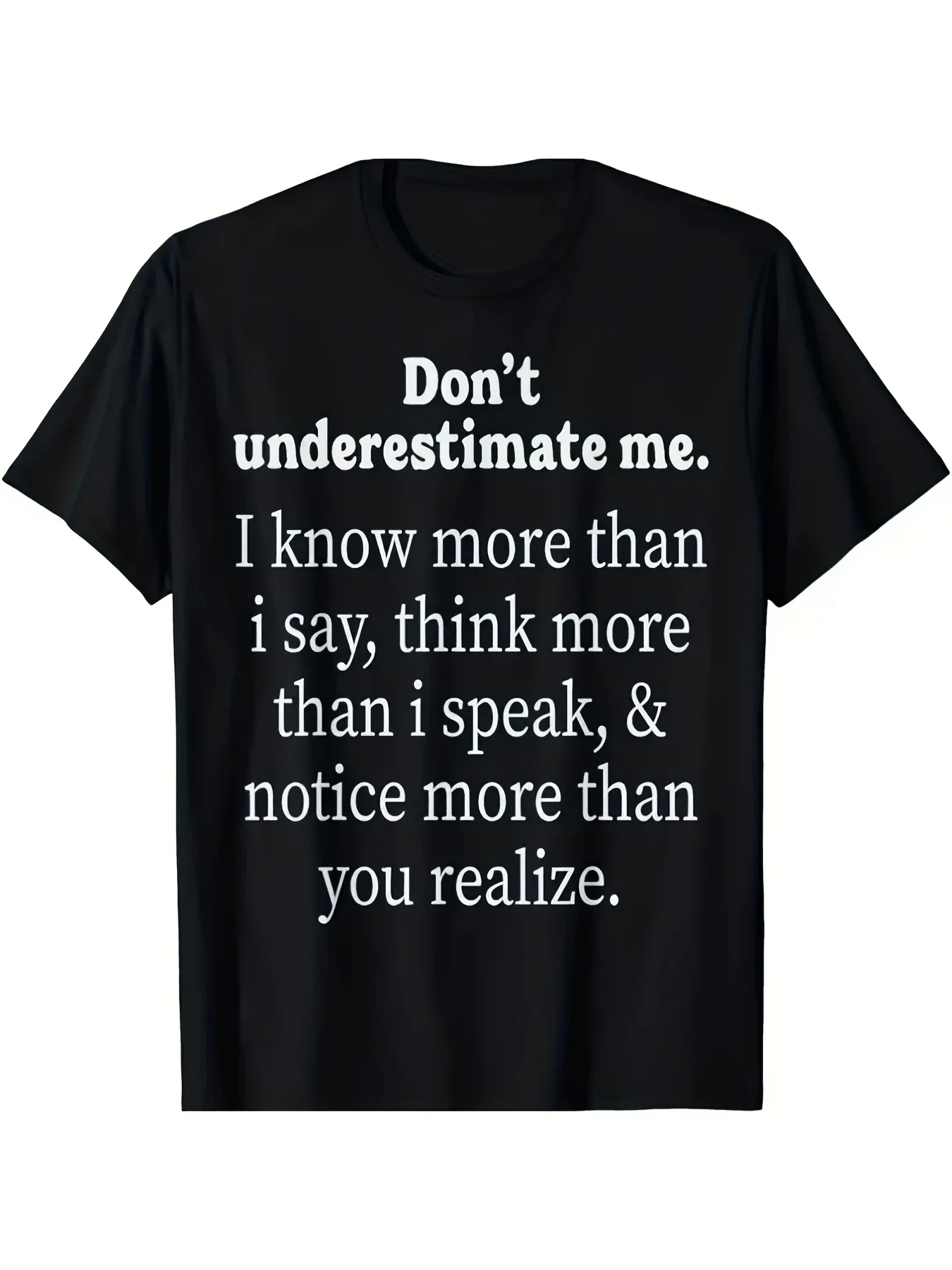 Fashionable Men's Black Printed T-Shirt with a Striking White Text That Reads 