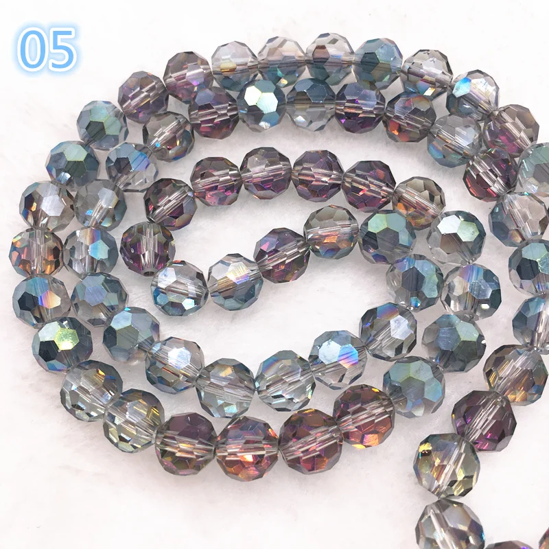 4/6/8/10mm 32 Faceted Austria Transparent Faceted Crystal Ball Beads Spacer Beads for Necklace and DIY Bracelet Making #05