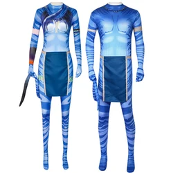 Cosplay Avatar Costume for Women and Men Alien Jumpsuit Avatar the Way of Water Couple Bobysuit Family Christmas Halloween Party