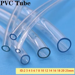 Manguera de plástico transparente de PVC, tubo de bomba de agua de alta calidad, diámetro interior de 2, 3, 4, 5, 6, 8, 10, 12, 14, 16, 18, 20, 25mm, 1M/3M/5M