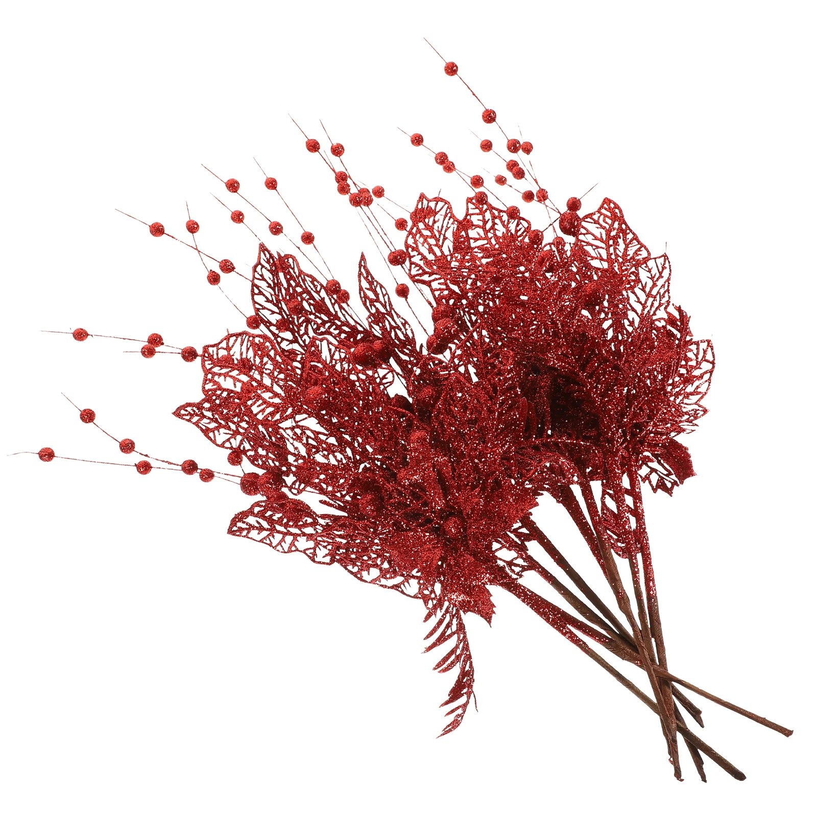 

8pcs Artificial Christmas Berry Picks Realistic Branches Berries Festive Tree Decorations Fake Floral Stems For Christmas Party