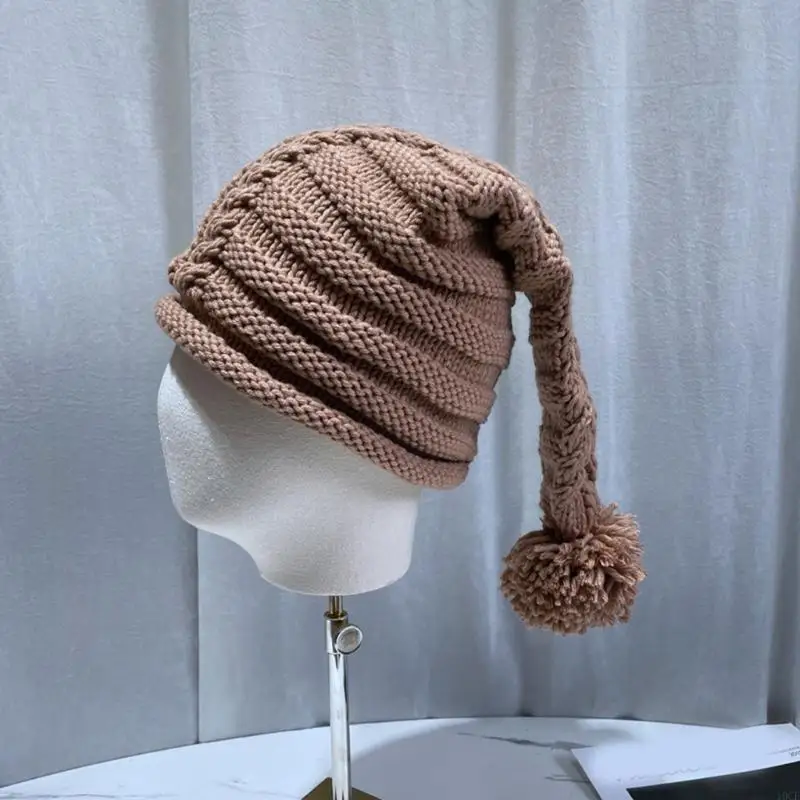 Strickmütze mit Bommel, lässige Beanie-Mütze für Herbst und Winter, passend zu jedem Anlass, trendig warm