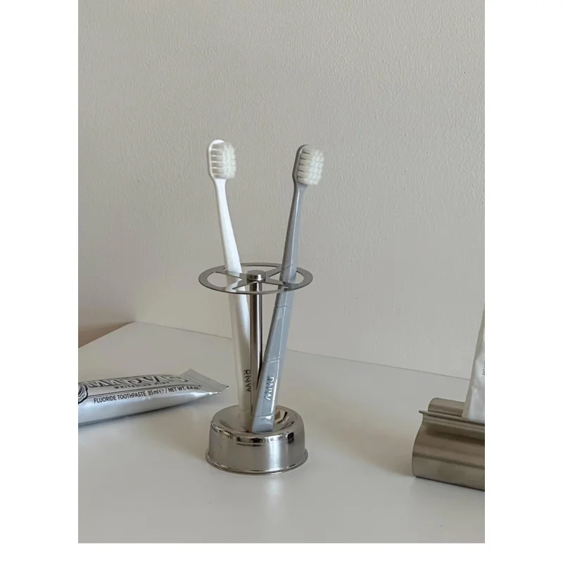 

Japane-style ple toothbrush shelf creative stainls steel bathroom toilet countertop storage tootaste extrusion artifact
