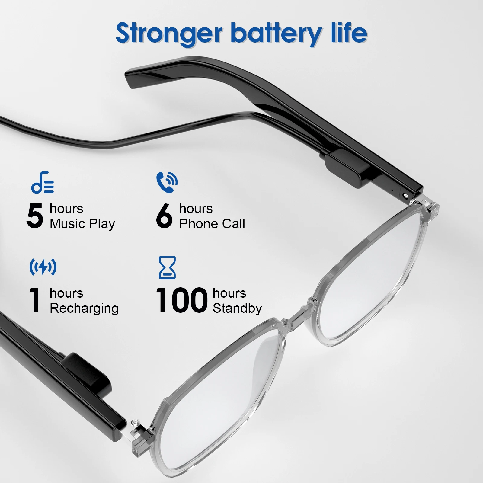 Okulary M10 ProC Nowe Inteligentne Okulary Bluetooth AI 8KHD z Ochroną Przed Niebieskim Światłem do Odsłuchiwania Muzyki, Jazdy Samochodem i Sterowania Głosowego
