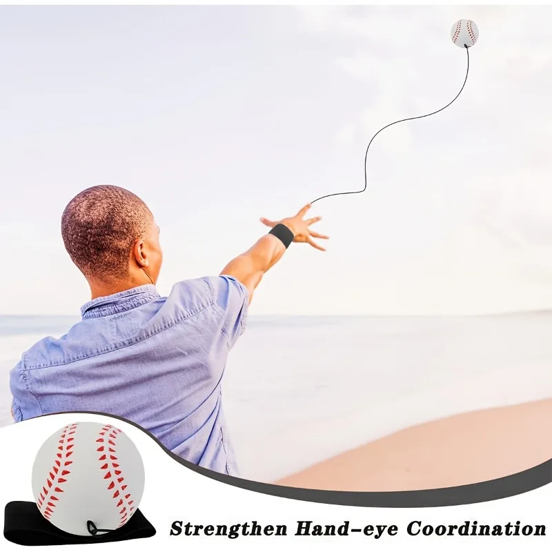 1pc Basketball Football Baseball with Rope - The Perfect Hand Throwing Toy Ball for Sports Leisure Release!