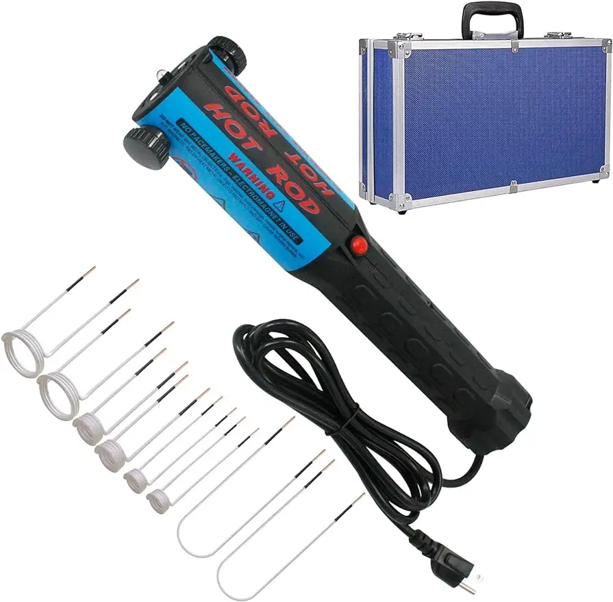 Pakowin Magnetic Induction Heater Kit - 1200W 110V Hand Held Flameless Induction Bolt Removal Tool with 8 Coils and Portable Too