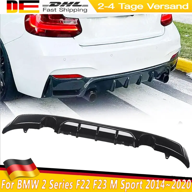 Gloss Black Rear Bumper Diffuser Lip For BMW 2 Series F22 F23 220i M235i M240i M Sport 2014~2020 Refit Spoiler Splitter Plate