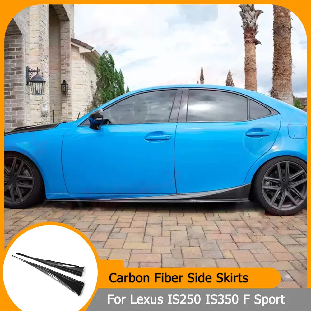 for Lexus IS250 IS350 F Sport 2013-2020 Carbon Fiber Car Side Skirts Apron Extension Lip Side Skirts Spoiler Lip