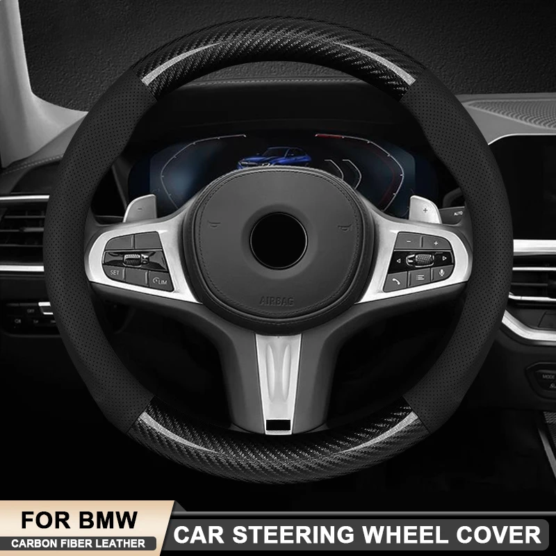 

Car Carbon Fiber Steering Wheel Cover For Bmw 2 3 4 5 6 Series E46 E90 E60 F10 F30 E39 E36 F20 E87 F20 F40 E88 M Power M2 M3 M4