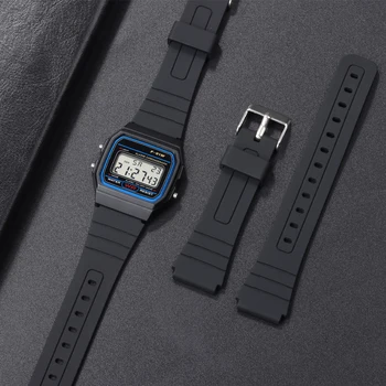 카시오 W800H SGW400 F91W F84 F105/108/A158/168 AE1200/1300 손목 밴드용 부드러운 실리콘 시계 밴드 F91W 스포츠 고무 팔찌