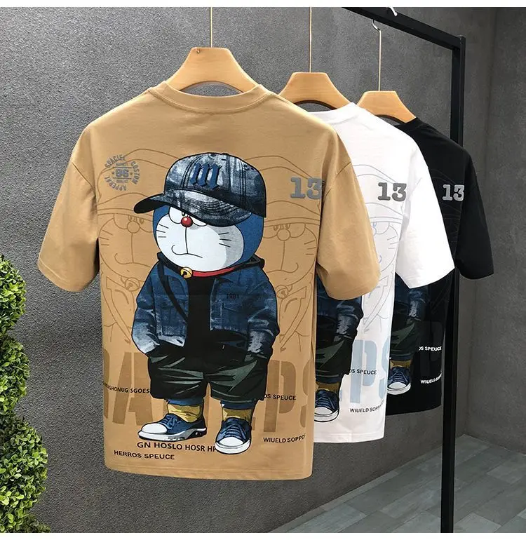 T-shirt a maniche corte da uomo stampata in 3D, moda estiva da uomo a mezza manica, elegante maglietta a cartoni animati.