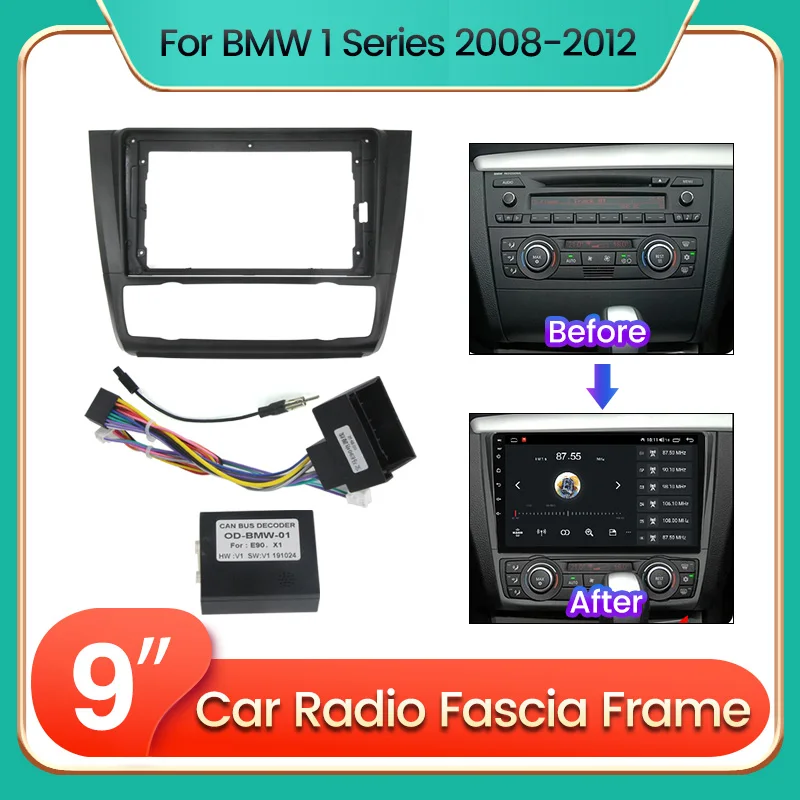 

Navifly Car Radio Fascia Frame Adapter Cable For BMW 1 Series E81 E82 E87 E88 2008-2012 Android Stereo Dashboard Kit Face Plate