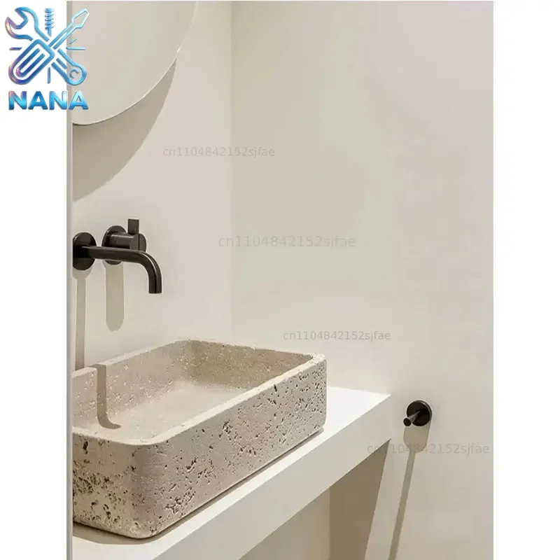 High Quality Vessel Sink Stone Vanity Marble Sink Rustic Travertine For Home Decoration marble vanity top