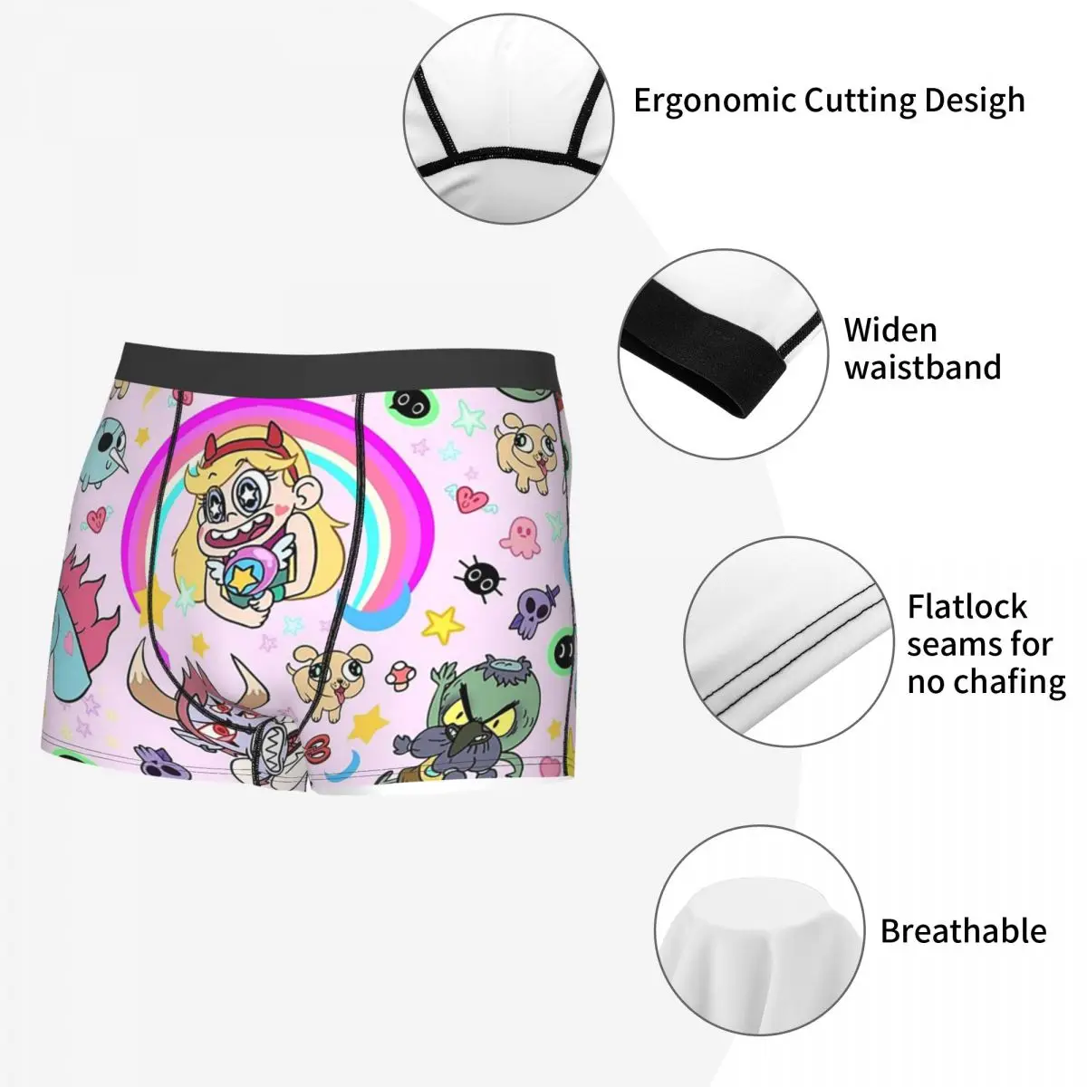 الملاكم السروال السراويل نجمة مقابل قوى الشر! بطانية سراويل داخلية للرجال تهوية لهدايا صديقها للرجال