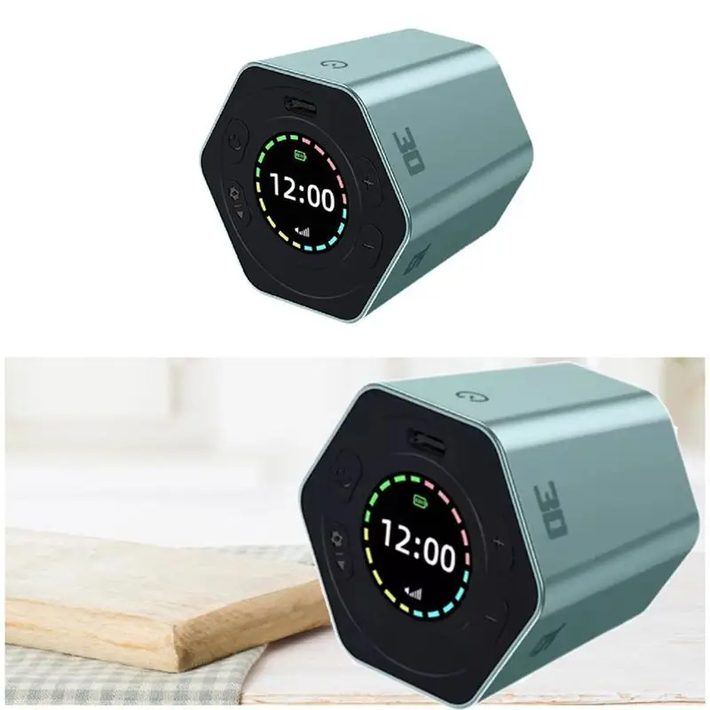 ABUN Productivity for Cube Timer Mute Vibrate Digital Desk Hexagon Flip Focus Time for Office Study Pomodoro