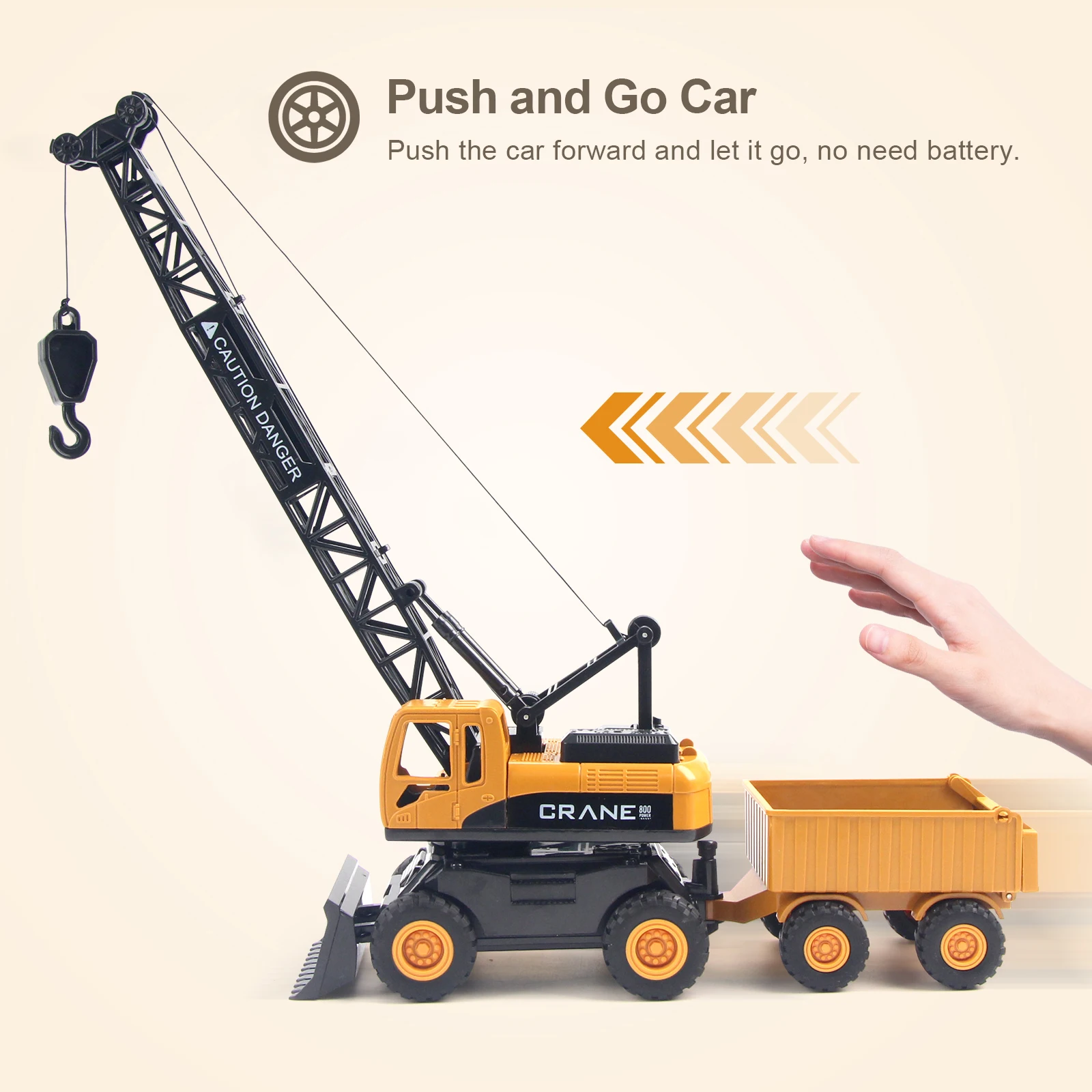 1:55 Construction Engineering Crane Vehicles Set Toy with Dump Truck Toy Bulldozer Model Toy Gifts for Toddlers Kids Boys