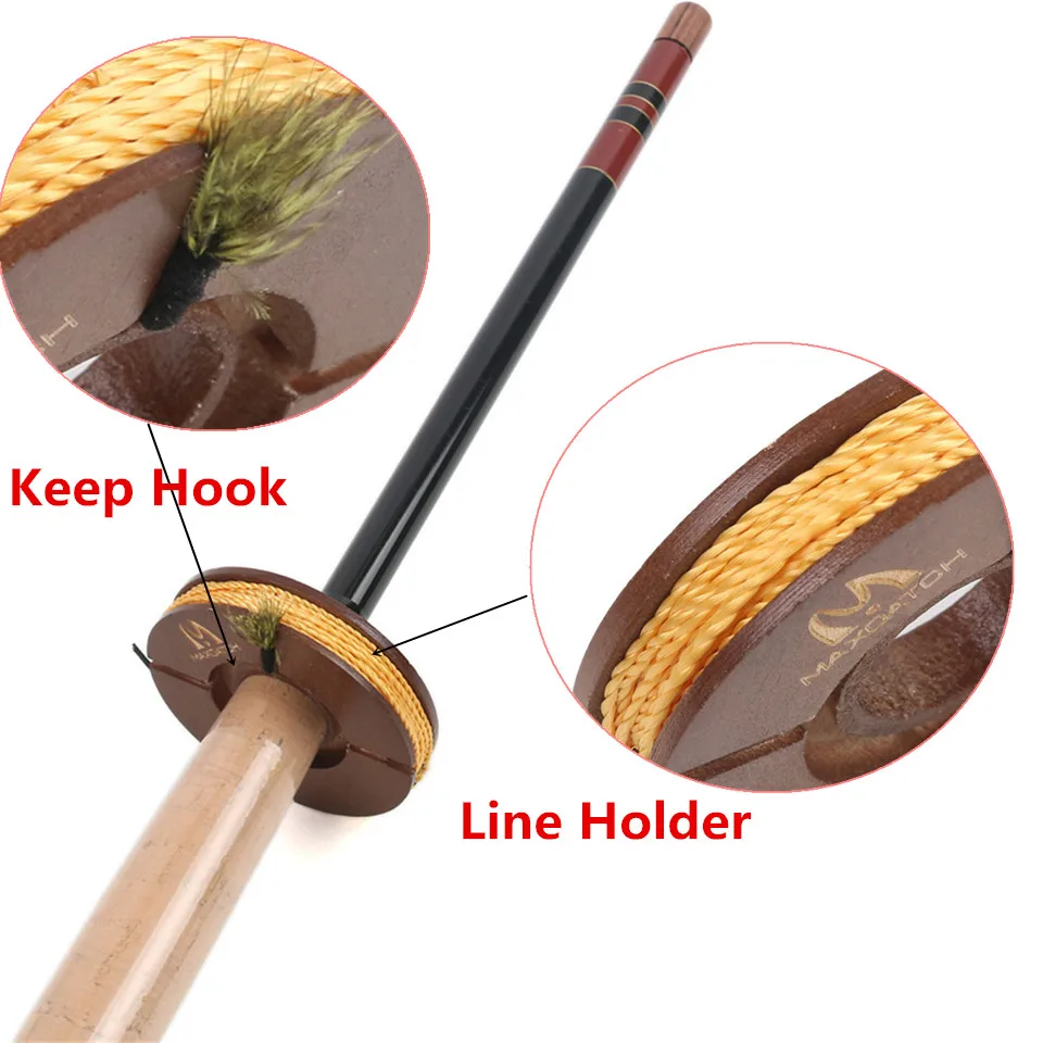 Maximumcatch Natural Wood Tenkara Line/Hook Keeper Tenkara Fishing Line Holder Fly Fishing Accessory