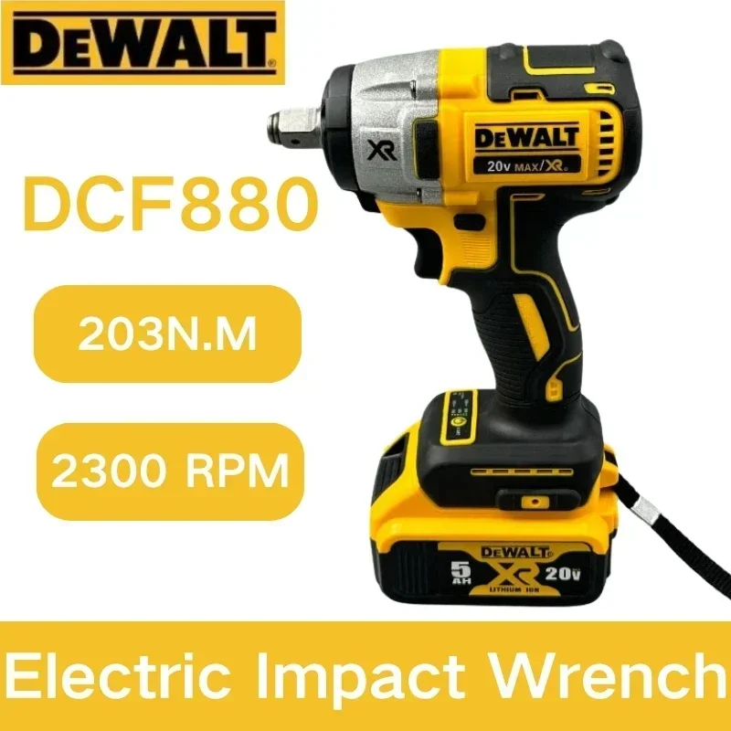 Dewalt DCF880 Brushless Cordless Impact Wrench 20V Battery Rechargeable Electric Lithium Battery Wrench 203Nm Power Tools