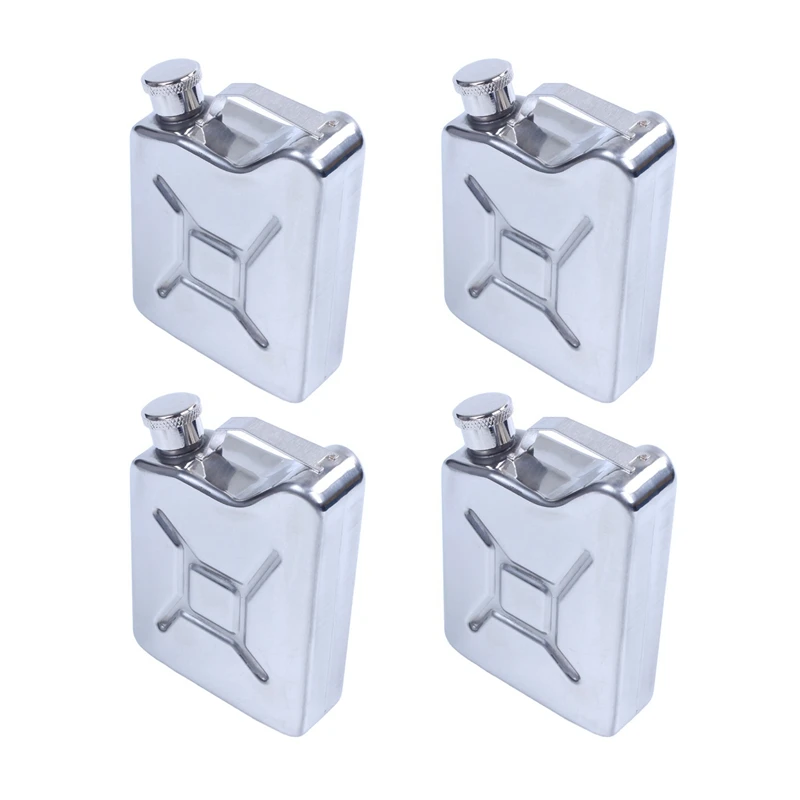 

4X Mini Stainless Steel 5Oz Hip Flask Liquor Whiskey Alcohol Fuel Gas Gasoline Can Promotion