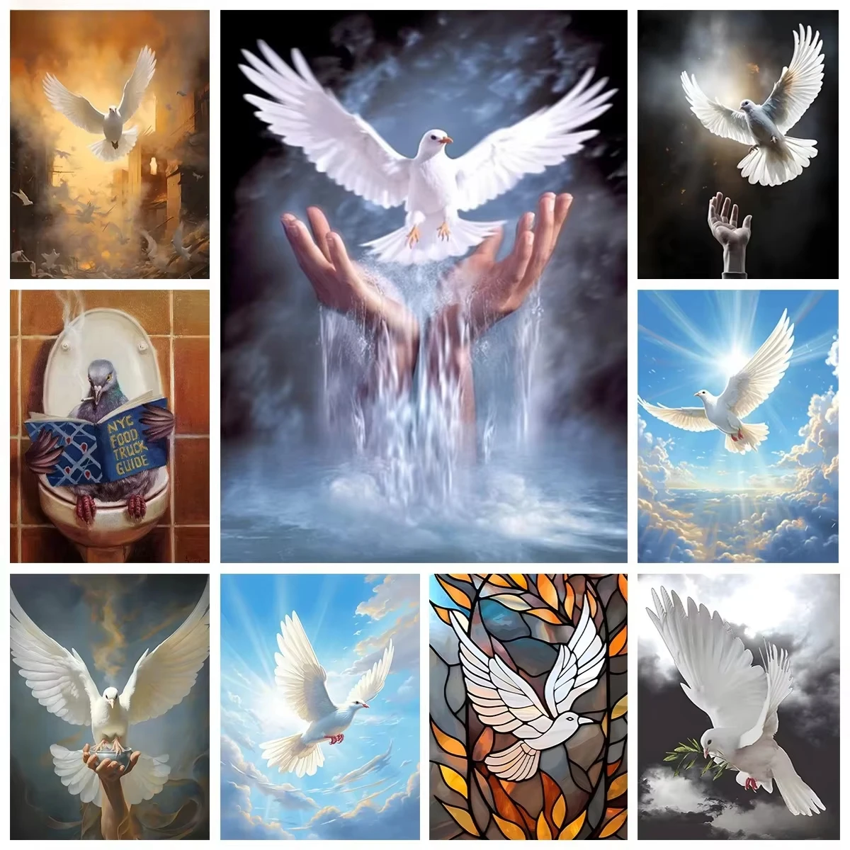

1000Pieces Jigsaw Puzzle White Dove Peace Symbol Art For Adults Great Weekend Relaxation And Family Fun