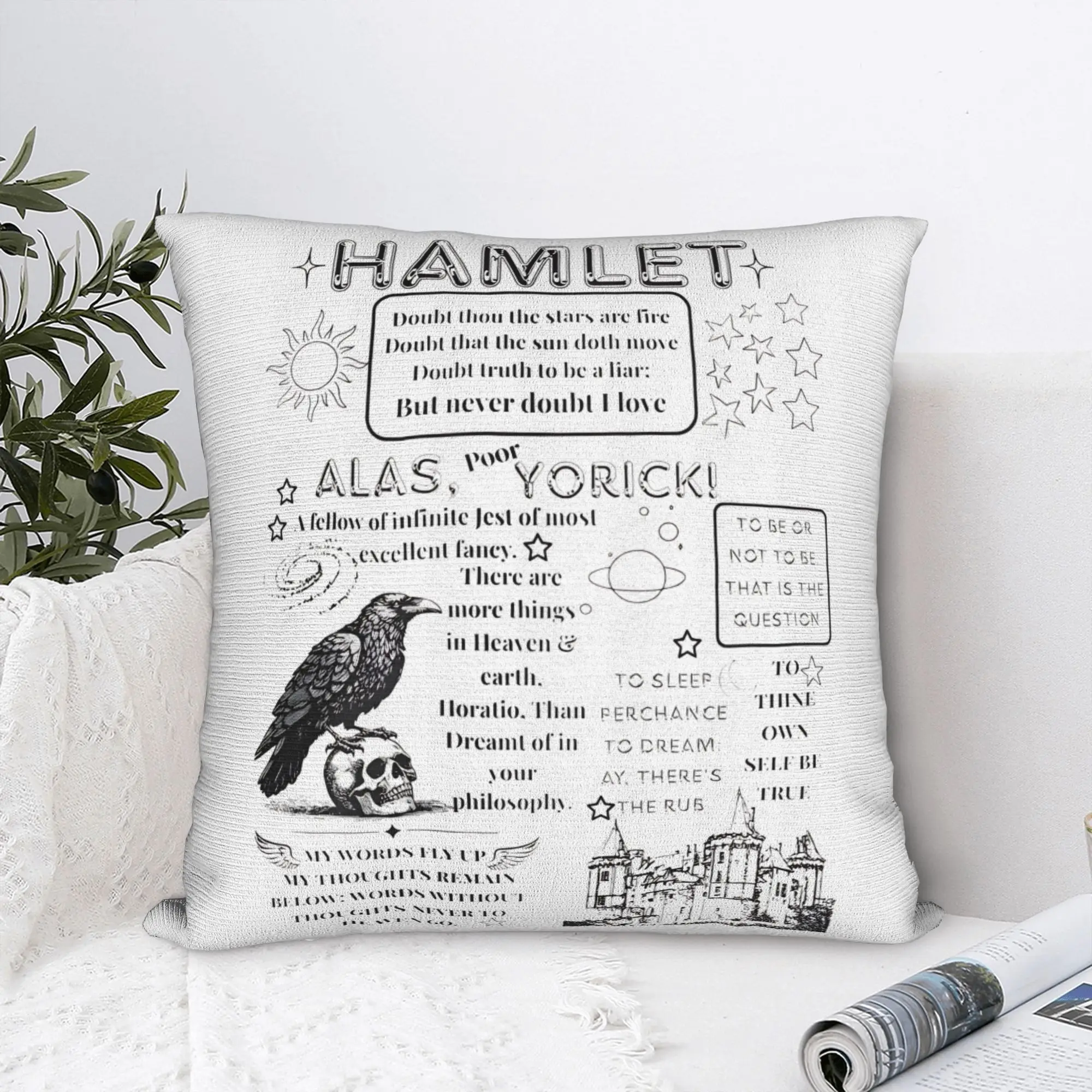 Hamlet William Shakespeare Pillowcase Soft Polyester Cushion Cover Gift Quote Funny Pillow Case Cover Home Dropshipping