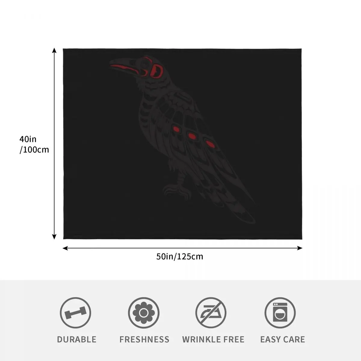 Pacific Northwest Raven native american salish formline art Crow Classic T-Shirt Throw Blanket for winter Cute Camping Blankets 4