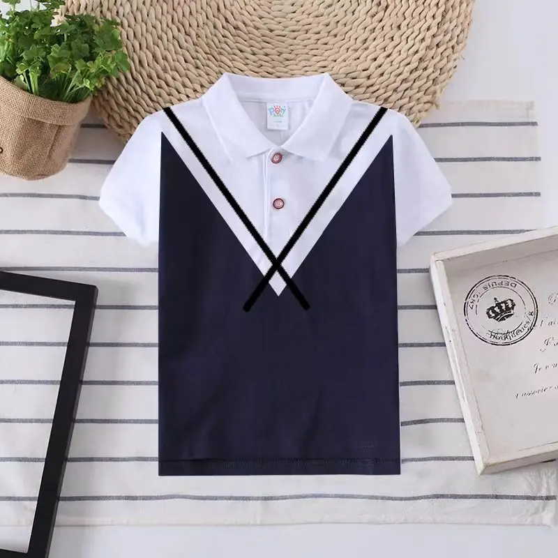 

2022 High Quality Kids Polo Shirt Breathable Boys Sports Tops Fashion Short Sleeve Children Polo Shirts for Boy Toddler Clothes