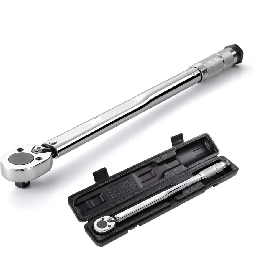 1/4 3/8 1/2-Inch Drive Click Torque Wrench 5-25/19-110N.m Square Drive Ratchet Wrench Repair Spanner Key Hand Tools With Box