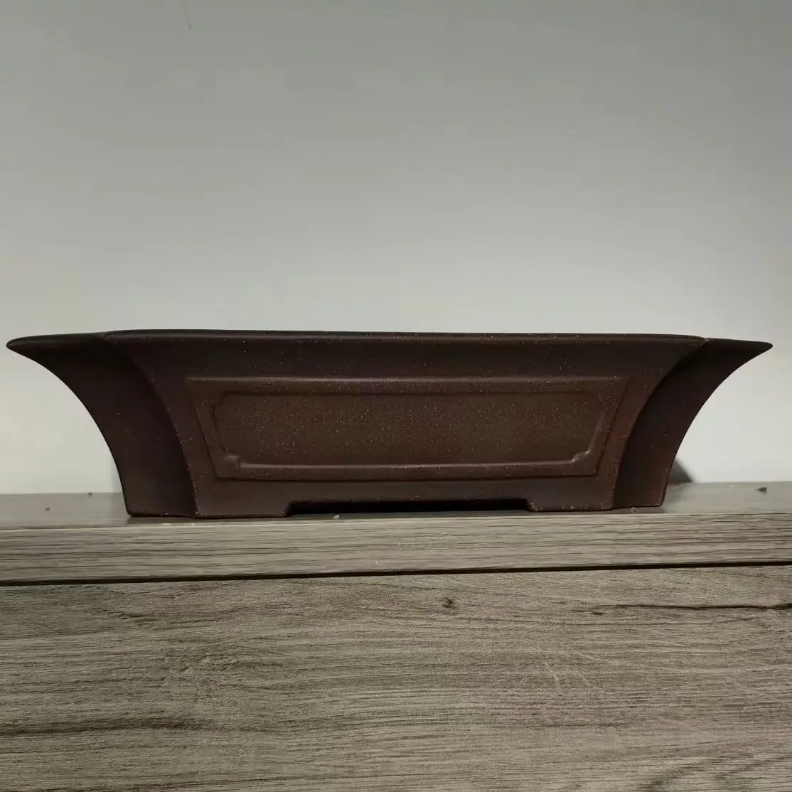 High Quality Hand Made Rectangle Shape Unglazed Yixing Purple Sand Bonsai Pots