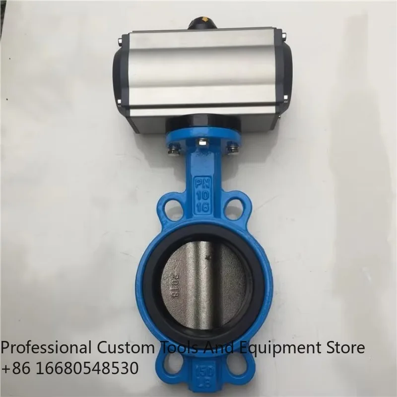 

LattHot Sal D671X Pneumatic Butterfly Valve Flanged Cast Iron Stainls Steel Mid Line Soft Seal