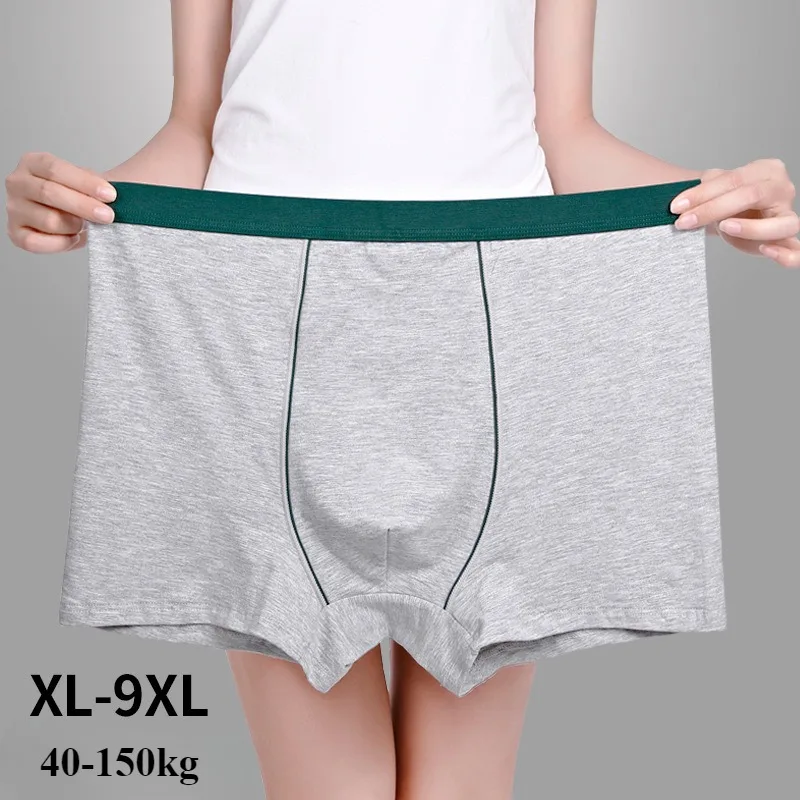 

9XL Plus Size Men's Boxer Briefs Soft Cotton Underwear Breathable Elastic Oversized 7xl Men Panties U Convex Pouch Underpants