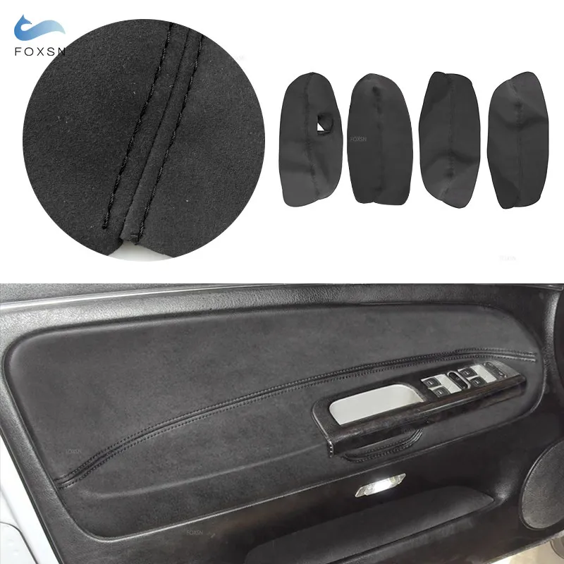 Suede Leather black line Car Accessories Door Panel Armrest Cover Trim For VW Passat B5 1998 1999 2000 2001 2002 2003 2004 2005