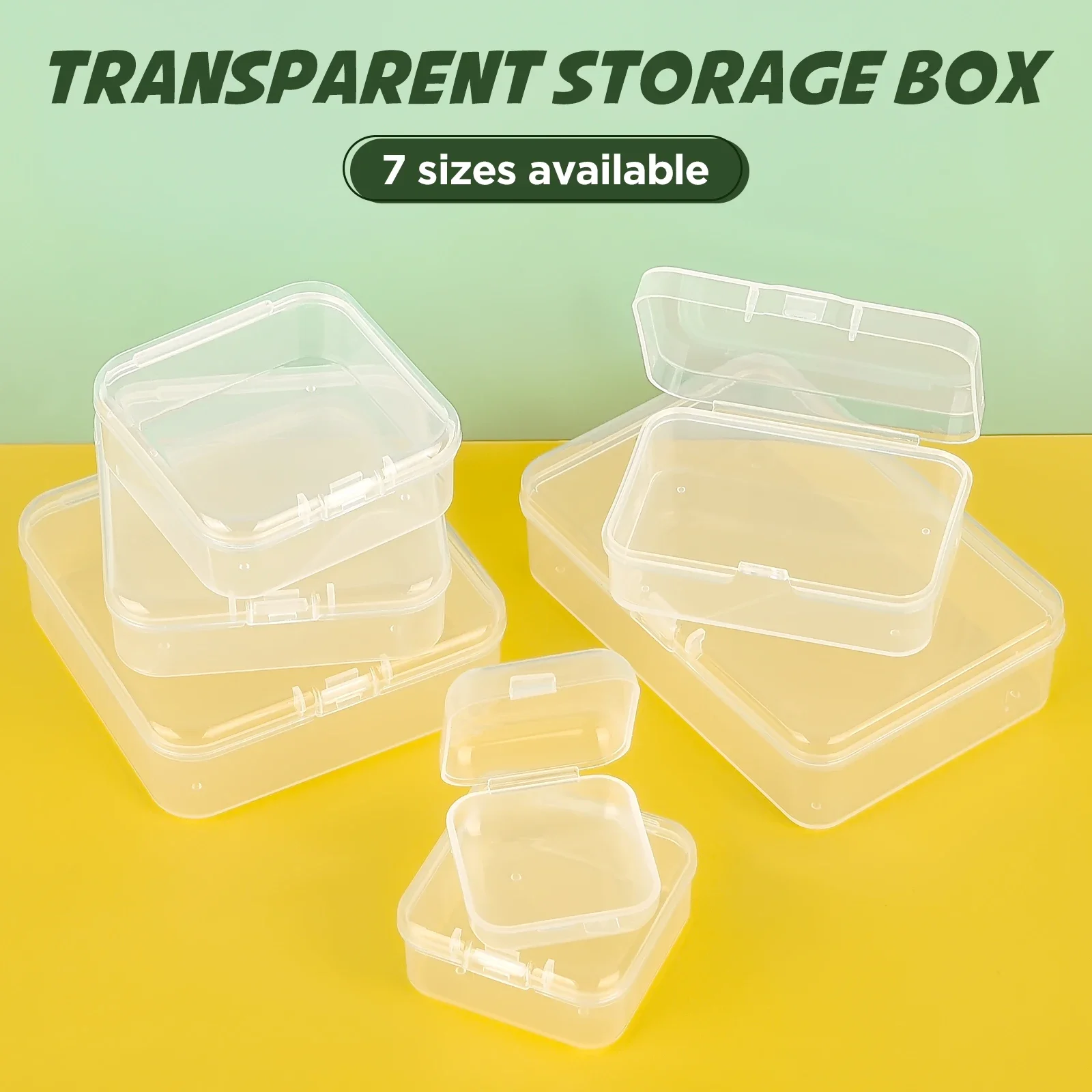 

10Pcs Storage Box Transparent Square PP Plastic Boxes Jewelry Bead Organizer Earrings Jewelry Packaging Storage Small Square Box