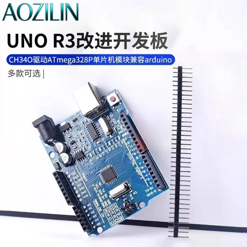 AOZILIN UNO‑R3 Development Board, CH340 Driver ATmega328P‑MCU Module for Arduino Compatible DIY Electronic Programming Use