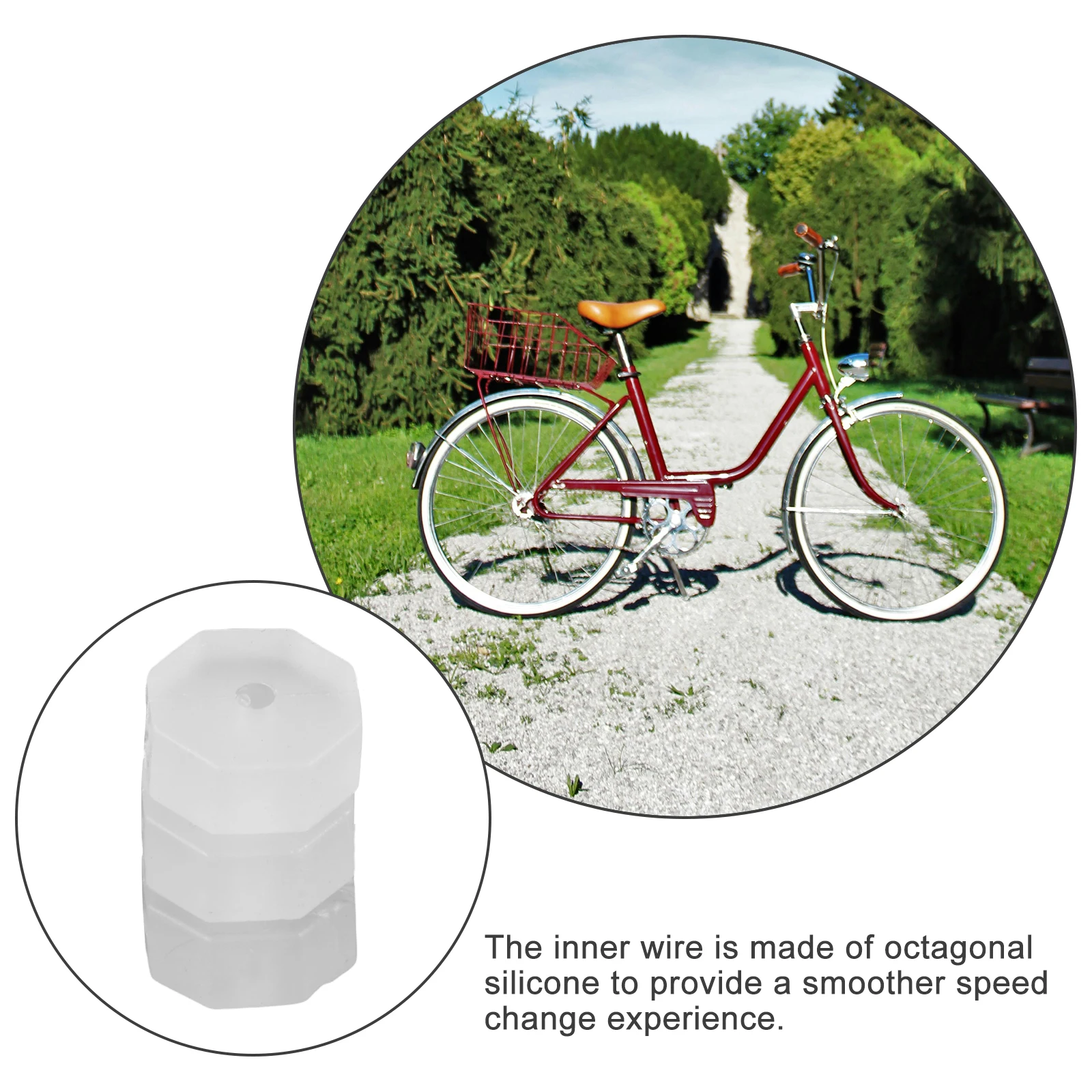 

50Pcs Durable Silicone Bike Brake O-Ring Anti Scratch Shifting Line Protector Octagonal Core Easy Install Compatible Road