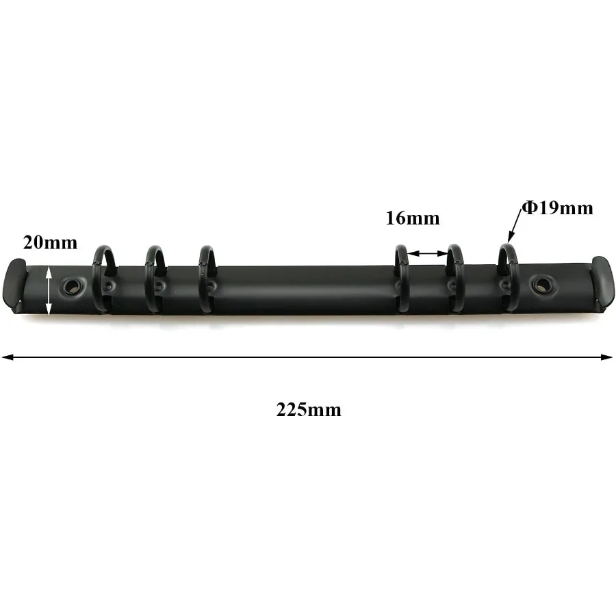 2個入り A5ノート 6穴リングバインダー機構 直径1.9cm ブラックカラー メタルクリップリングバインダー DIY用 詰め替え用紙収納フォルダー A
