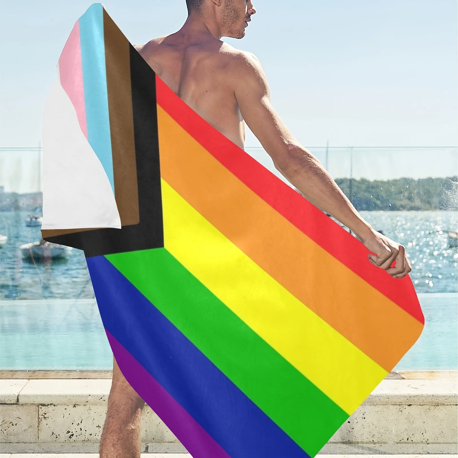 

Pride Day Rainbow Beach Towels Beach Towel LGBT Beach Towel Stylish Pool Towels for Homosexuality Quick Dry Beach Towel