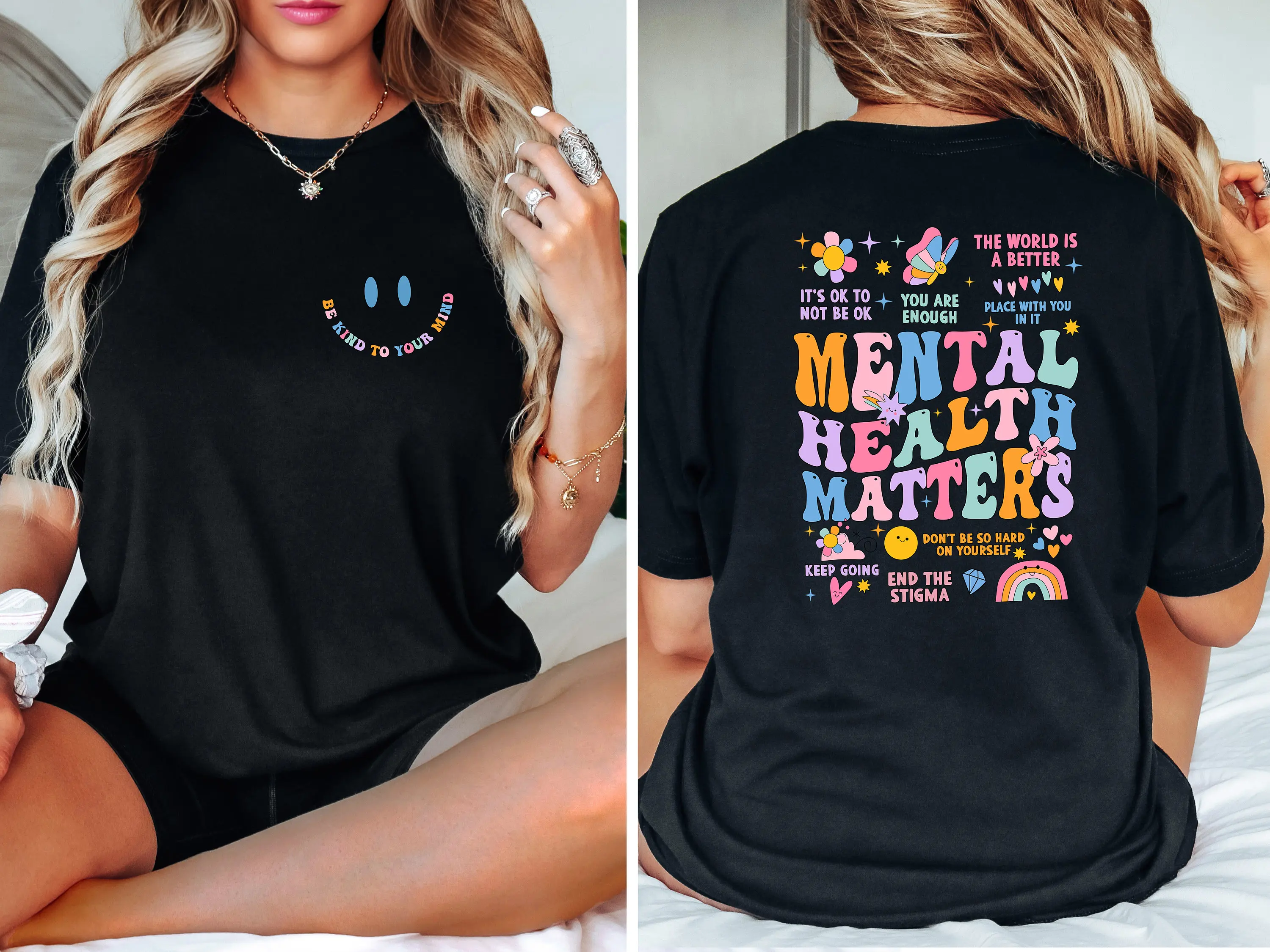 Mental Health Matters T Shirt Anxiety Psychologist Positive For Women Self Love