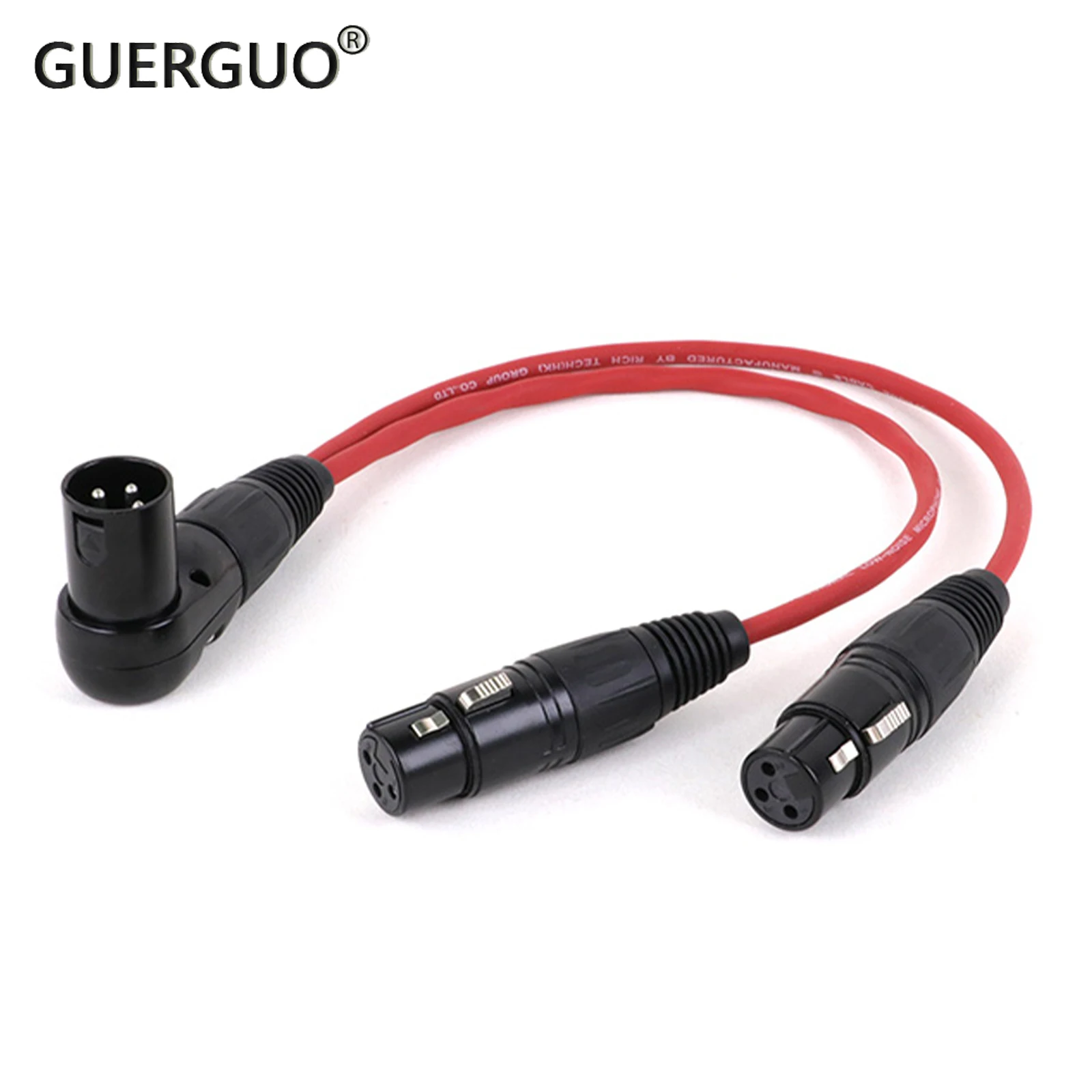 

Right Angle XLR 3pin One Male to Two Straight Female Adapter Cable Y Splitter Audio Adapter Cable for Microphone 0.2M 0.3M 0.5M