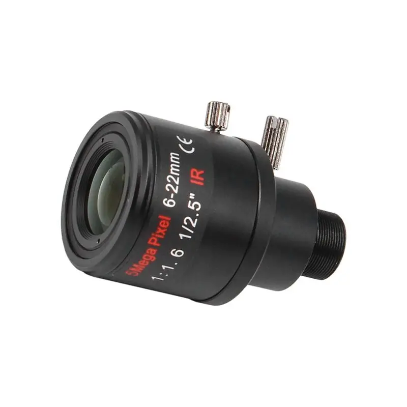●6-22Mm 5MP Mount Varifocal Lens F1.6 Manual Zoom Lens High-Definition Network Lens For 5MP Security Cameras Without Filter