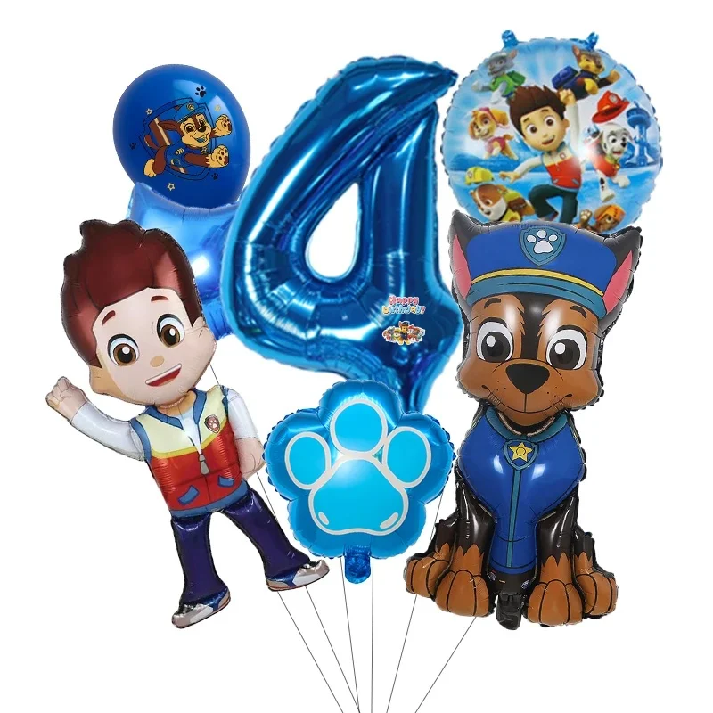 Cartoon Paw Patrol themed party decoration supplies Rescue dog aluminum foil balloon childrens Party Decoration & Supplies gift view 4