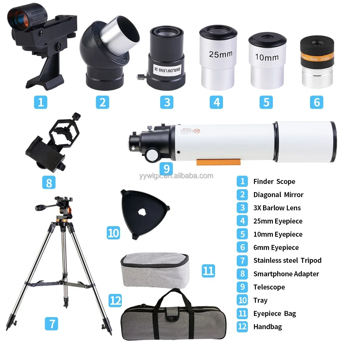 F50080M telescope 80mm aperture professional astronomical telescope 80500 with tripod/telescope to observe the moon