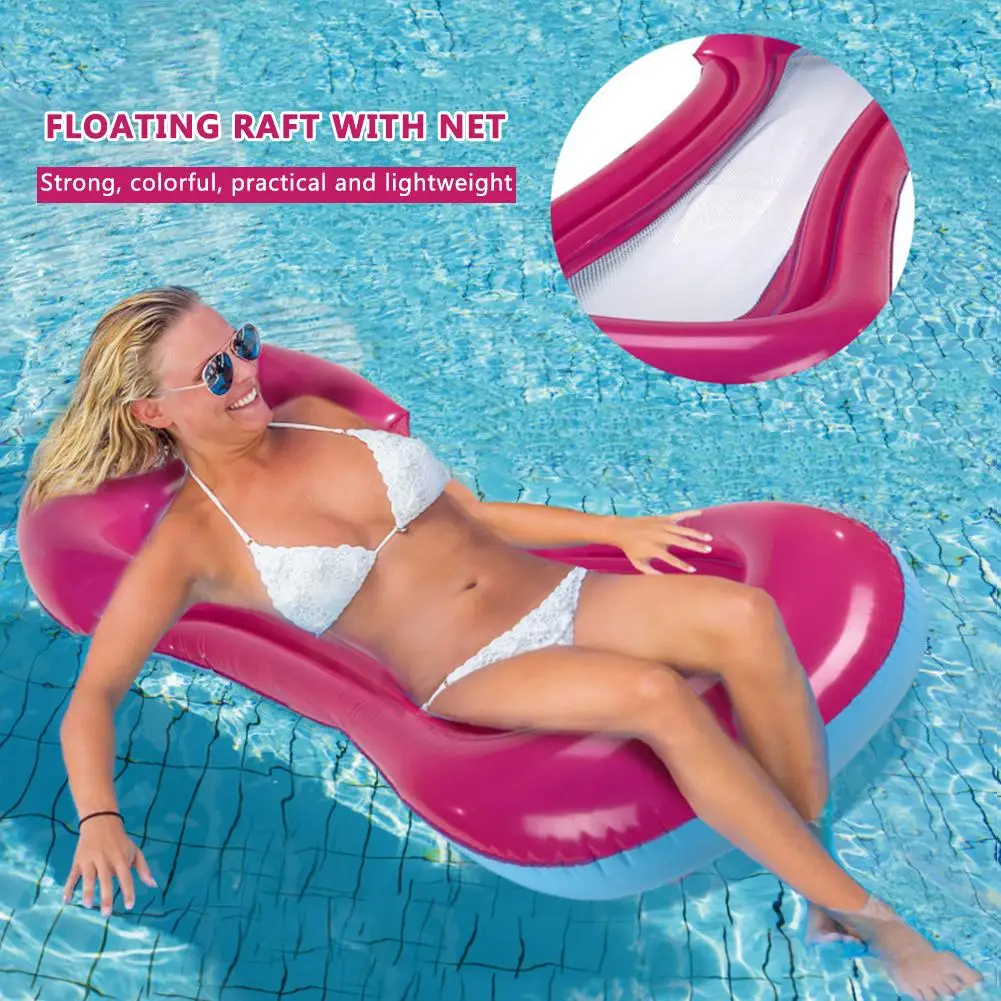 Outdoor Foldable Water Hammock Sofa Inflatable Floating Mat Swimming Pool Mattress Party Lounge Bed Beach Recliner Recreation