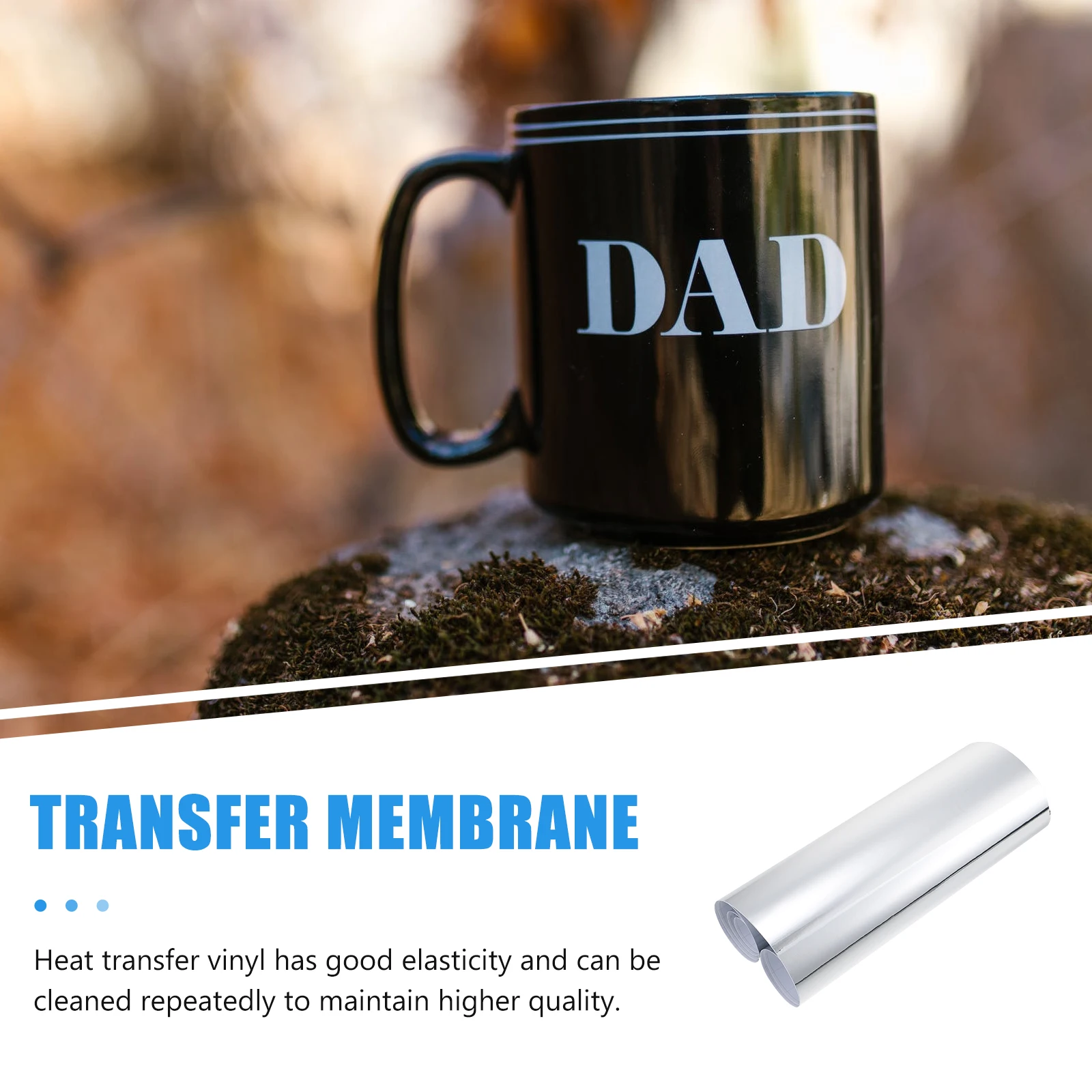 

Glossy Metal Self Adhesive Vinyl Film 30cmx100cm Silver DIY Transfer Membrane for Clothes Craft Engraving Customization Heat